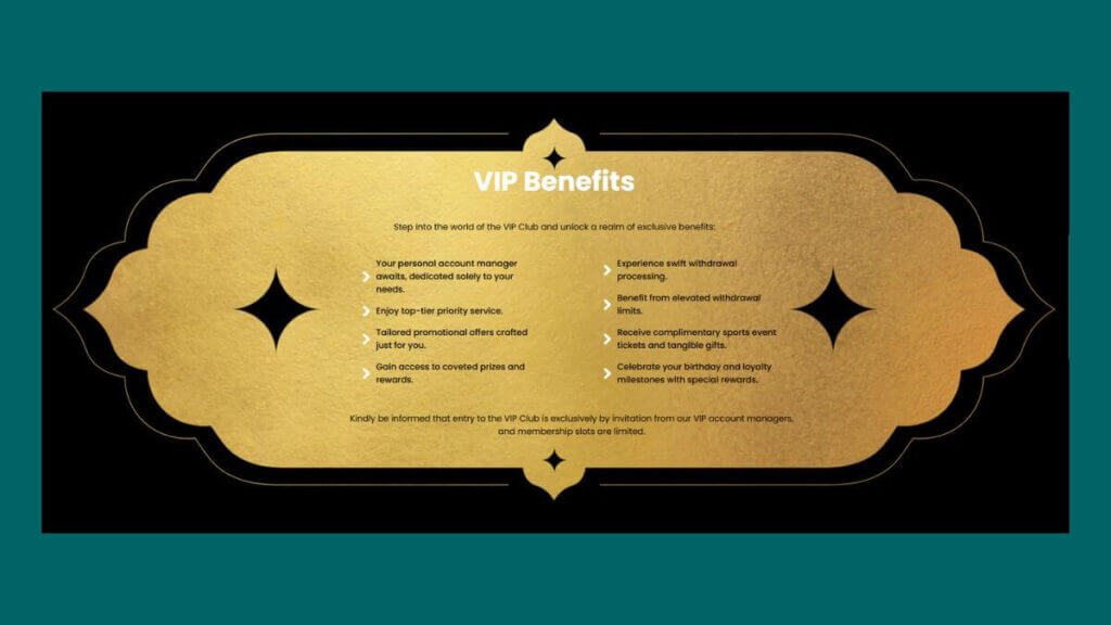 A screenshot of EmirBet Casino's loyalty program perks