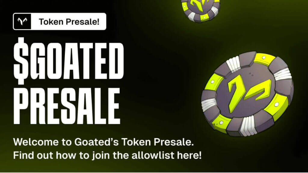 screenshot of $GOATED presale announcement