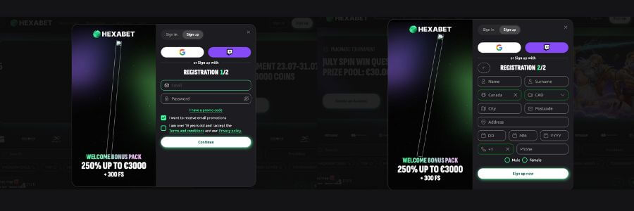 How to Sign Up at Hexabet casino