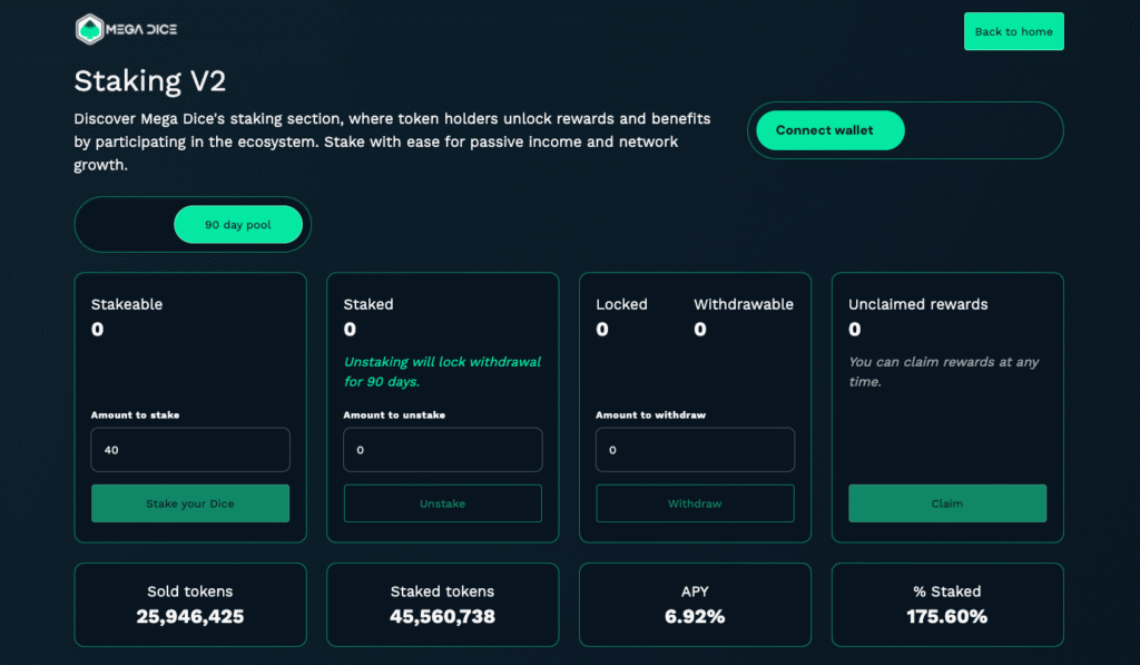 megadice staking rewards