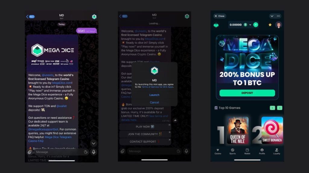 megadice telegram casino
