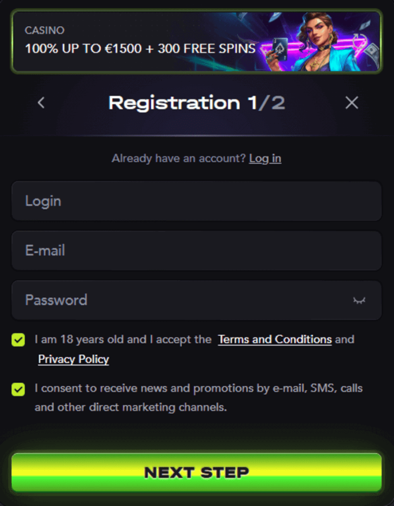 madcasino registration process 1