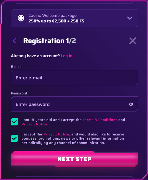 robycasino registration