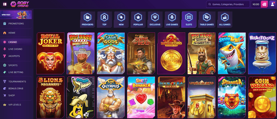 robycasino slots library