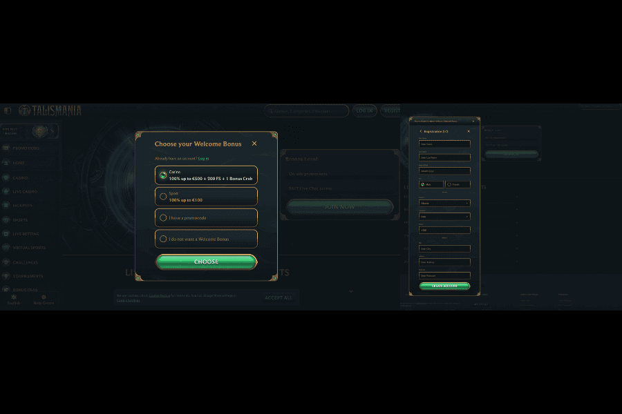 How to Open an Account at Talismania casino