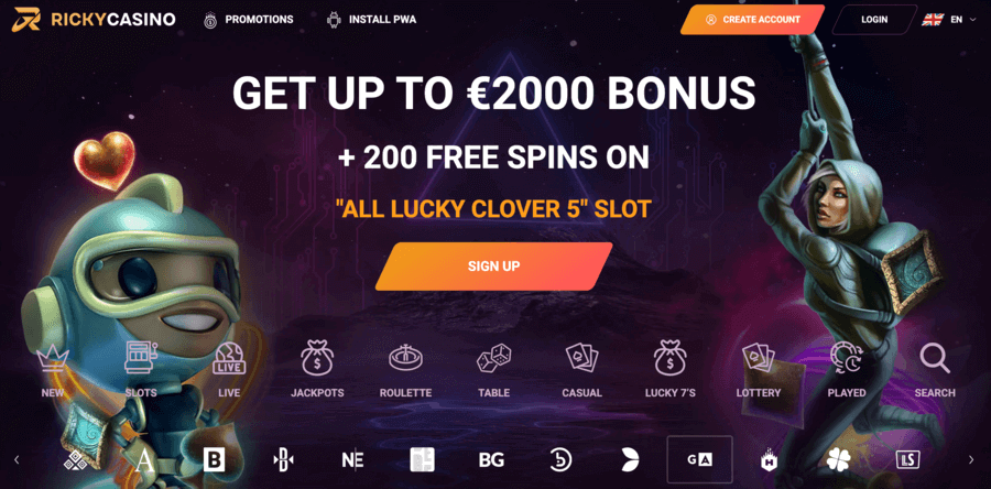 welcome bonus at Rickycasino 